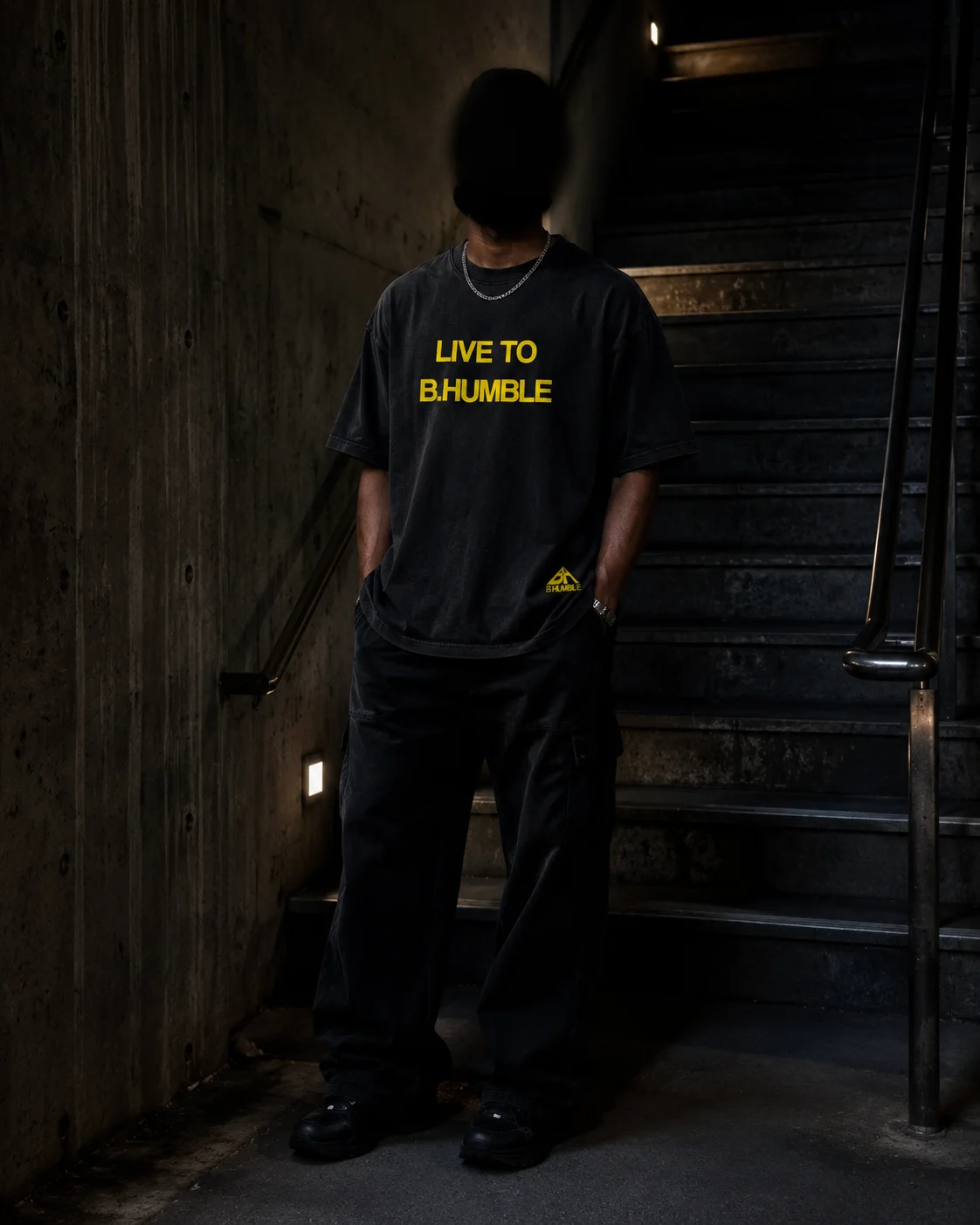 Black LIVE TO B.HUMBLE Tee lifestyle front