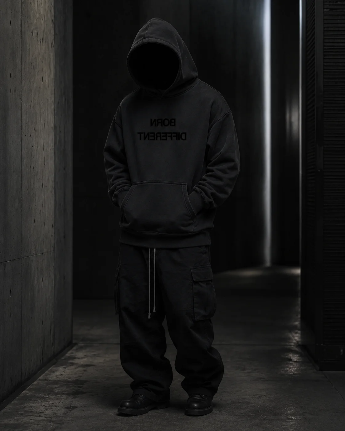 Black Born Different Hoodie lifestyle front