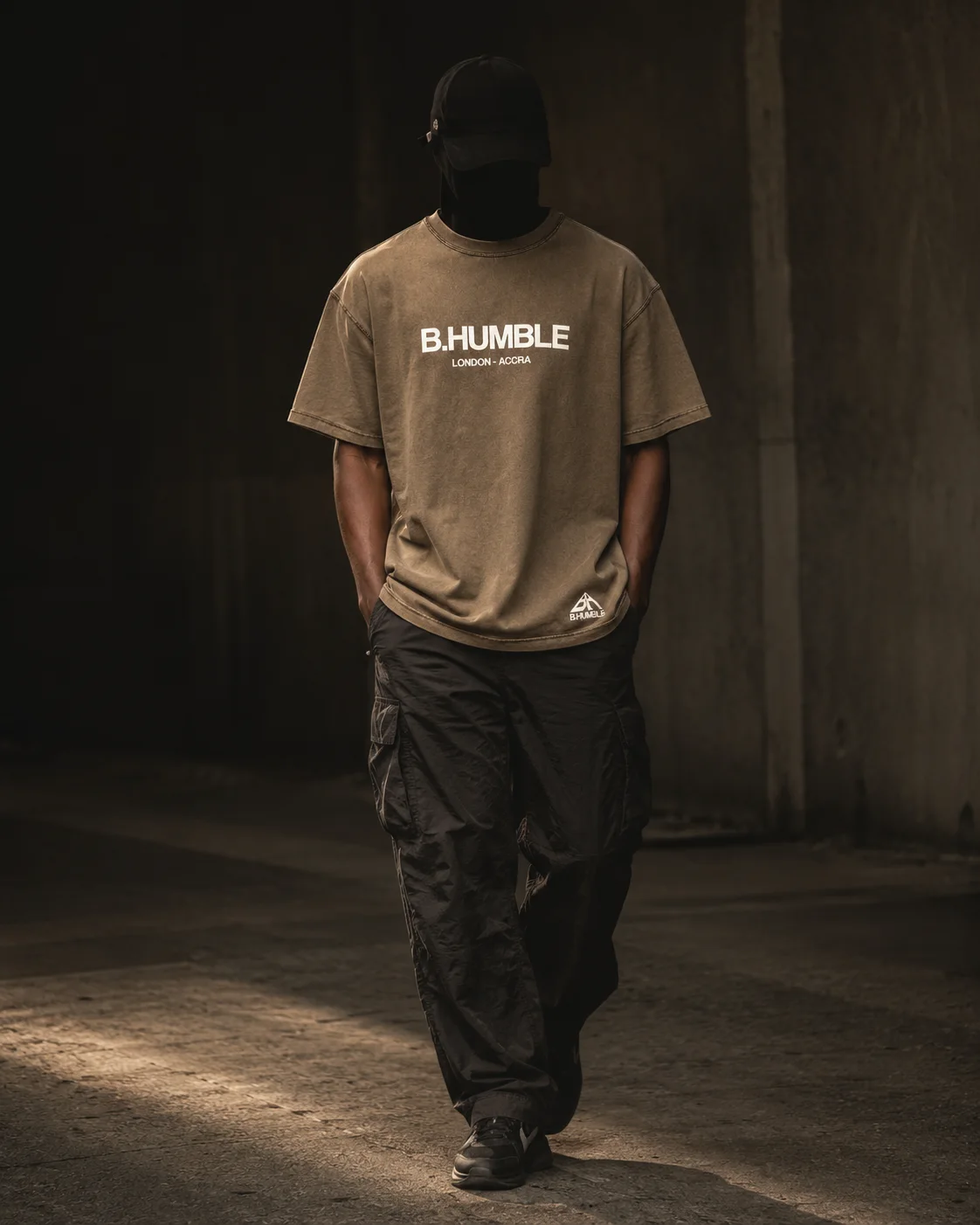 Taupe B.HUMBLE London - Accra Tee lifestyle front